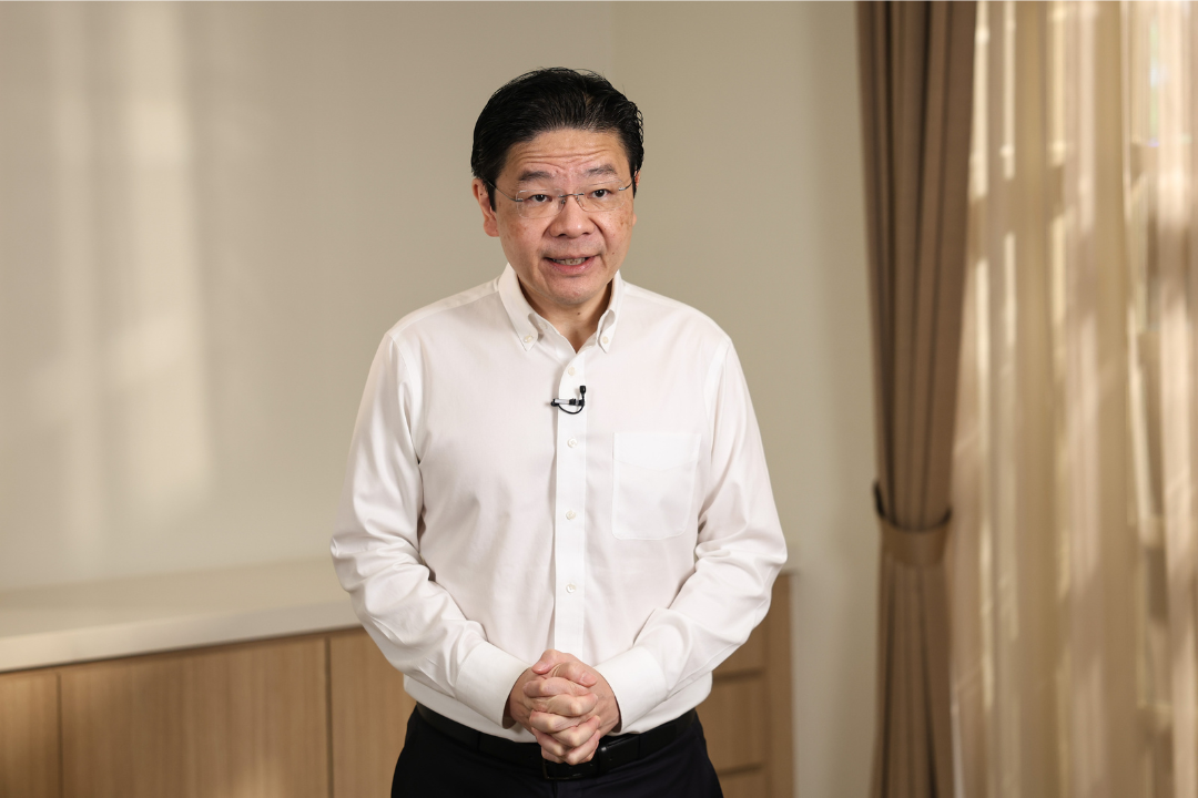 Photo of PM Wong taken while giving an update on the situation in the Middle East